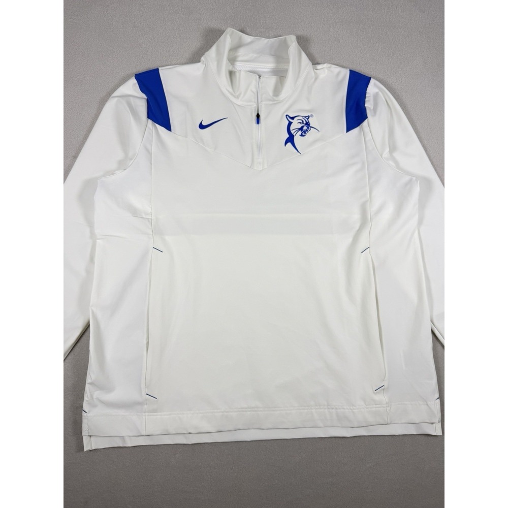 Nike Team Quarter-Zip Pullover Jacket White Blue Mens XL Dri-FIT - Picture 9 of 16